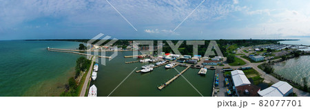 Aerial panorama view of Port Dover, Ontario, Canada 82077701