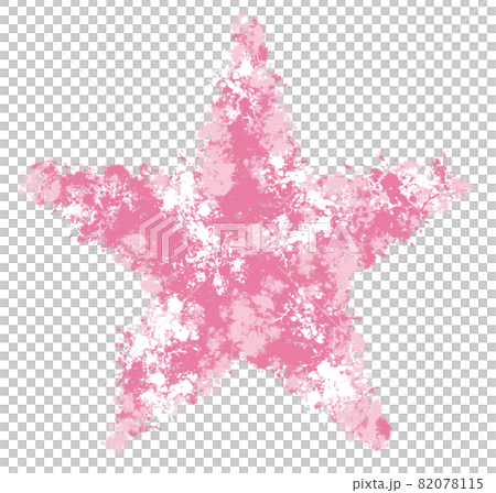 ピンクの絵具で描いた星 水彩 ピンクの絵具で描いた星 水彩 82078115