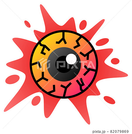 呪いを掛ける悪魔の目玉イラストのイラスト素材