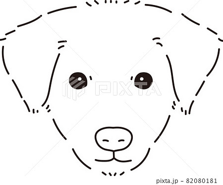 リアル かわいい子犬のシンプルなお顔のイラストのイラスト素材