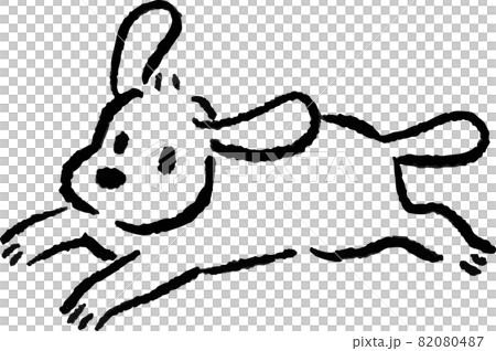 ゆるい犬のイラスト1(線画) 82080487