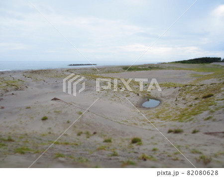 水溜りと砂浜のジオラマ 82080628