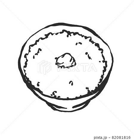ご飯に梅干しの手描き筆絵風イラストのイラスト素材 ご飯に梅干しの手描き筆絵風イラストのイラスト素材