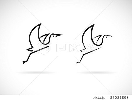 Vector of egret design on white background. Birds logos or icons. Easy editable layered vector illustration. Wild Animals. Vector of egret design on white background. Birds logos or icons. Easy editable layered vector illustration. Wild Animals. 82081893