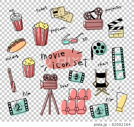 A Simple Hand Drawn Illustration Set For The Movie Stock Illustration 0164