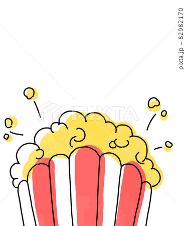 ポップコーンのシンプルな背景のイラスト素材 0170 ポップコーンのシンプルな背景のイラスト素材 0170