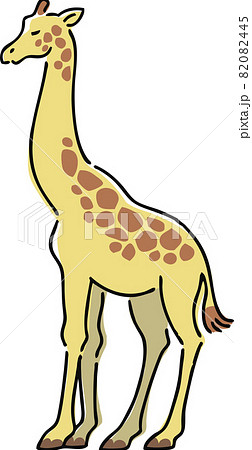 手描き風のキリンのイラストのイラスト素材 0445