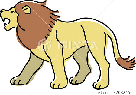 Hand Painted Lion Illustration Male Stock Illustration 0456