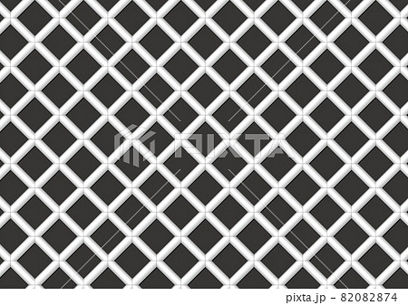 日本の伝統的な工法による白と黒の格子状の壁　なまこ壁 82082874