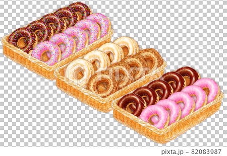 ドーナツ屋さん_色々な味のドーナツがいっぱい_ドーナツのイラスト 82083987