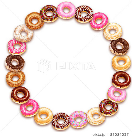 ドーナッツでできた輪_ドーナツのイラスト 82084037