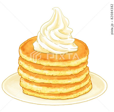 ソフトクリームのせパンケーキのイラスト素材 [82084382] - PIXTA