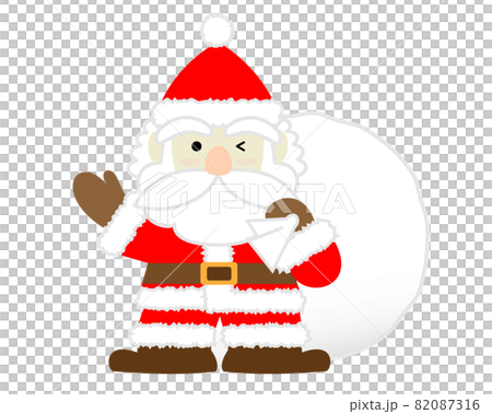 クリスマスにやってきたウインクをしているサンタクロース クリスマスにやってきたウインクをしているサンタクロース 82087316
