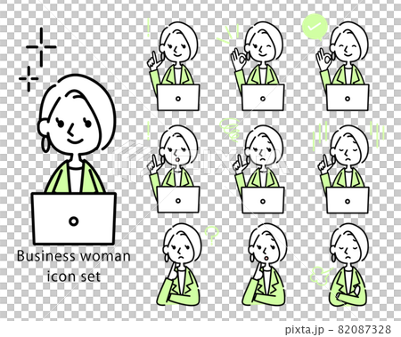 Career woman icon illustration material vector 82087328