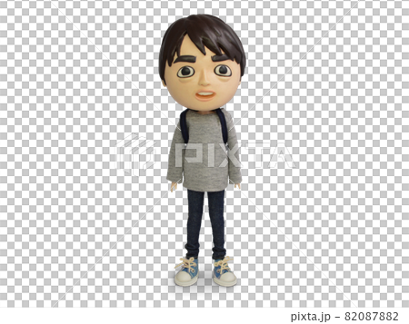 Front of a backpack man's doll Front of a backpack man's doll 82087882