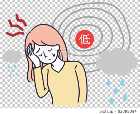 Cyclone headache female simple illustration 82089084