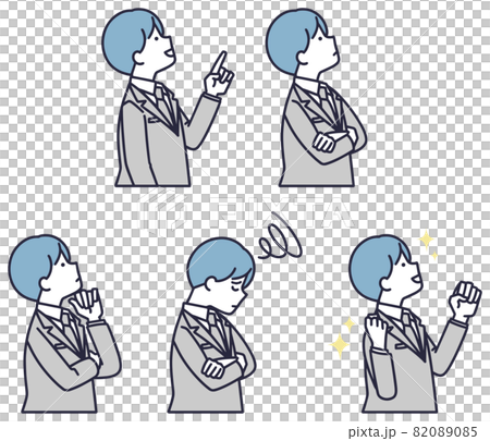 商人面部表情簡單圖解 商人面部表情簡單圖解 82089085