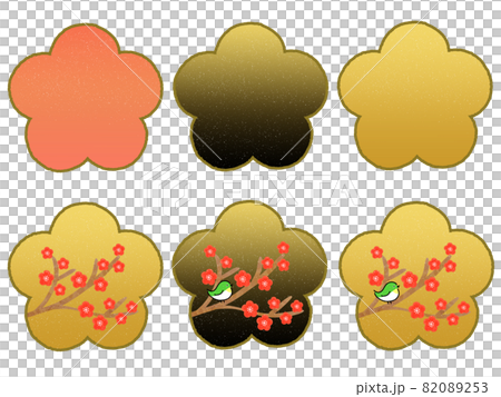 Illustration material: Japanese pattern frame / decoration set Illustration material: Japanese pattern frame / decoration set 82089253