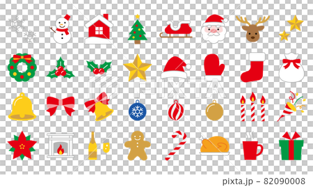 平面設計聖誕圖標集 平面設計聖誕圖標集 82090008