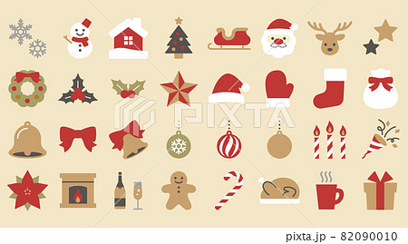 おしゃれなクリスマスアイコンセット  おしゃれなクリスマスアイコンセット  82090010