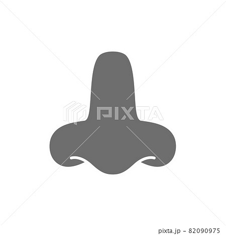 Vector nose, scent, smell, aroma grey icon. 82090975