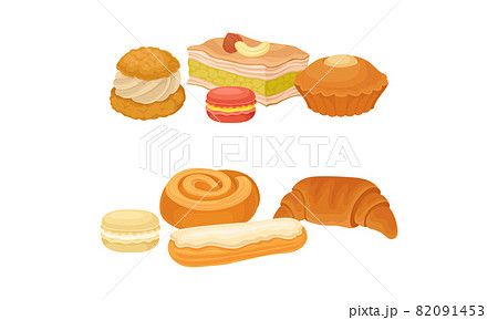 Sweet Confection and Pastry with Bun and Muffin Vector Set Sweet Confection and Pastry with Bun and Muffin Vector Set 82091453