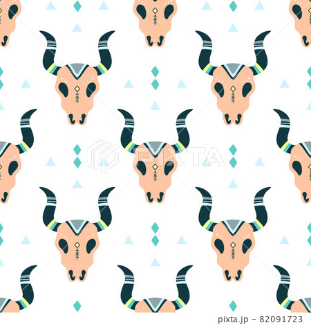 seamless pattern with animal skull, vector illustration 82091723