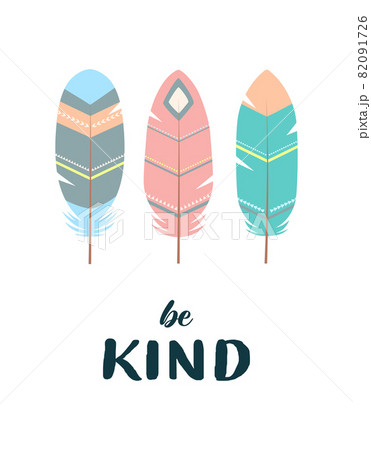 card with feathers and lettering, vector illustration 82091726