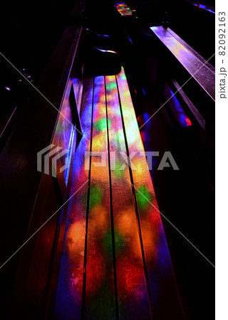ステンドグラスの作る影の写真素材