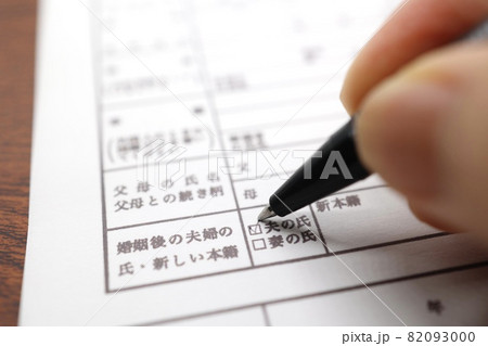 婚姻届　婚姻後の夫婦の氏の選択欄 82093000