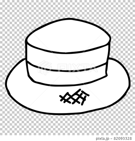 ストローハットの線画イラスト 82093328