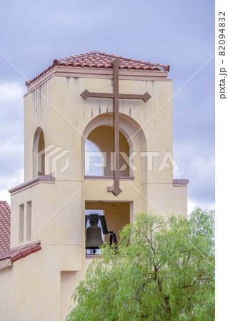 Modern bell tower on a small church Modern bell tower on a small church 82094832
