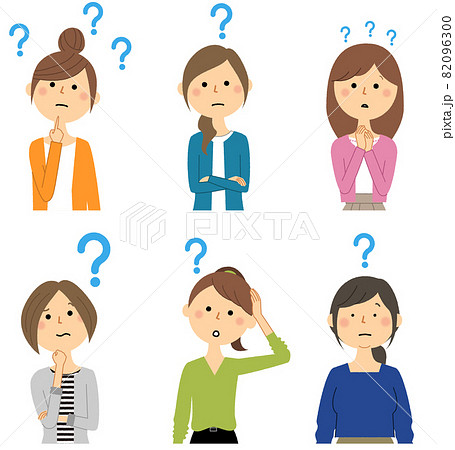 若い女性　疑問 82096300