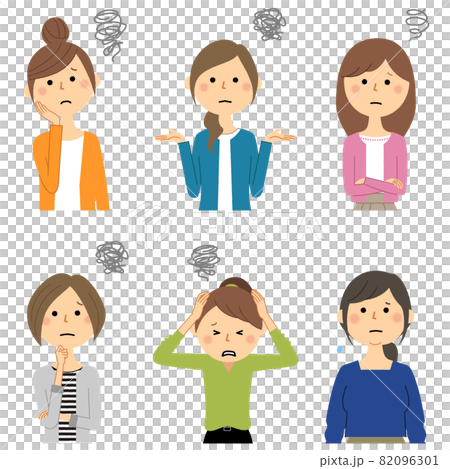 若い女性　困る 82096301