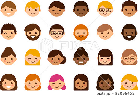 Cute minimal geometric cartoon avatars Cute minimal geometric cartoon avatars 82096455