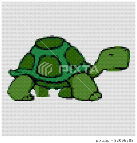 Cartoon Smiling Green Turtle 82096588