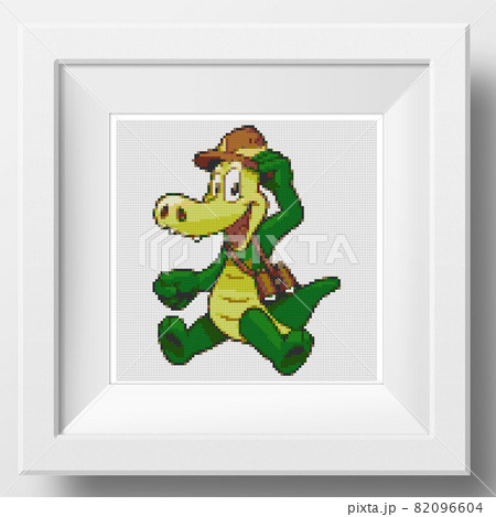 Cartoon animal crocodile on white background. Illustration for the children. Cartoon animal crocodile on white background. Illustration for the children. 82096604