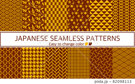 和柄　シームレスパターン　セット 82098113
