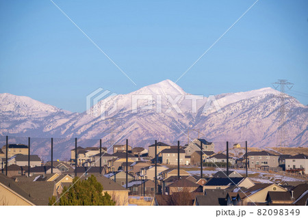 Rooftop view of a housing estate in Utah Valley Rooftop view of a housing estate in Utah Valley 82098349