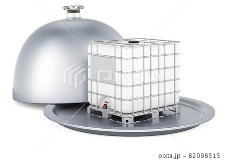 Restaurant cloche with Intermediate bulk container, 3D rendering Restaurant cloche with Intermediate bulk container, 3D rendering 82098515