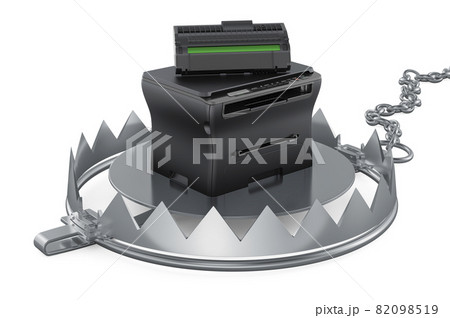 Bear Trap with multifunction printer MFP, 3D rendering Bear Trap with multifunction printer MFP, 3D rendering 82098519