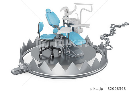 Bear Trap with gynecological examination chair, 3D rendering 82098548