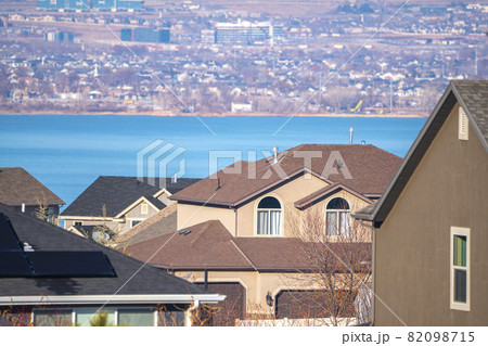 View of Utah Lake over roofs of houses View of Utah Lake over roofs of houses 82098715