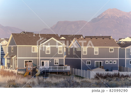 Modern homes in a housing development day light 82099290