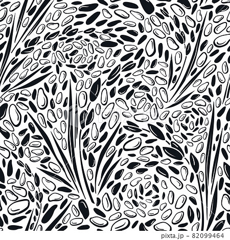 Wild rice plant, seed. Vector seamless pattern 82099464