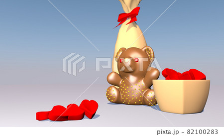 Festive chocolate bear and sweets. 3D rendering 82100283
