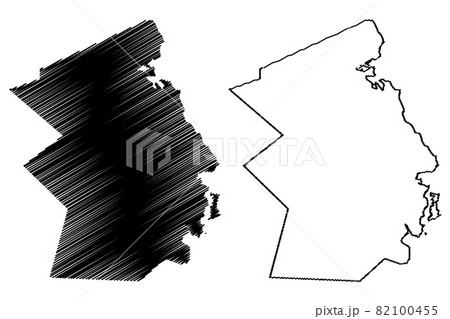 Flacq District (Republic of Mauritius, island, Districts of Mauritius) map vector illustration, scribble sketch Flacq map 82100455