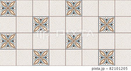 Geometric wallpaper ethnic square Moroccan tiles with a pattern of beige, brown, blue colors Geometric wallpaper ethnic square Moroccan tiles with a pattern of beige, brown, blue colors 82101205