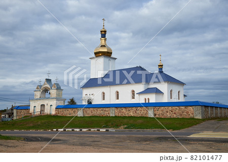 Old ancient orthodox Church of Assumption of the Blessed Virgin Mary, Novy Sverzhen village, Stolbtsy district, Minsk region, Belarus. 82101477