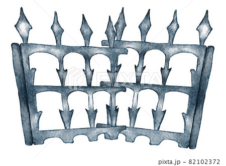 Watercolor tombstone with cracks. Hand Drawn halloween Illustration. 82102372